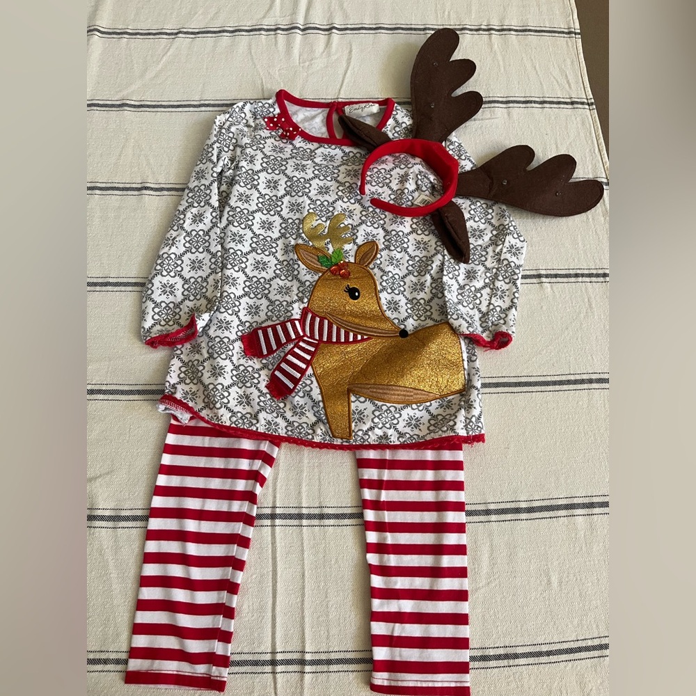 Festive Reindeer Outfit with Antler Headband